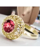 Or jaune 14 carats Rubis Anneau Vintage vrc059y